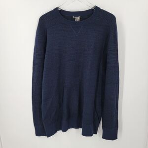 Smartwool Brookline Crew Sweater Men's XL Deep Navy Blue Heather Textured NEW